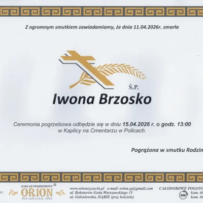 Zmarła dr n. med. Iwona Brzosko